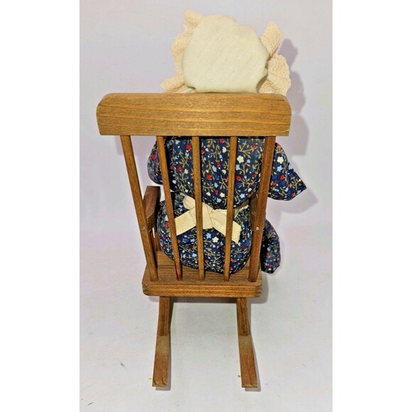 Vintage Ozark Dolls Corn AUNT DULCIE In Rocking Chair Walnut Head Folk Art - Picture 8 of 15
